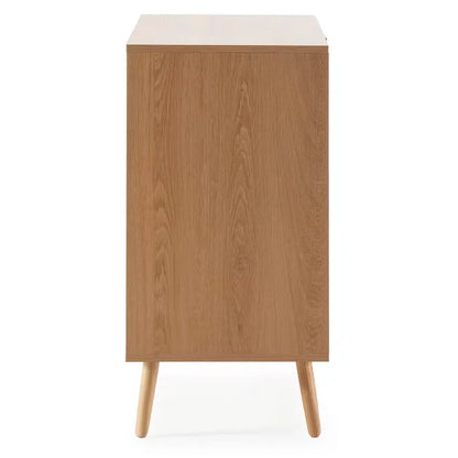Commode Japandi 3 Tiroirs Effet Chêne 80 cm – Lluvia