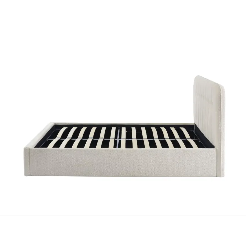 Lit Japandi 160x200 Coffre Bouclette Écru – Andre