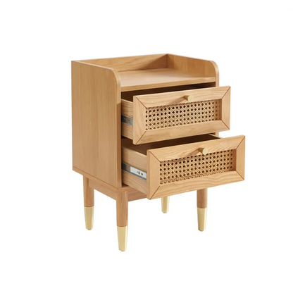 Table de chevet Japandi Chêne & Cannage – Leon