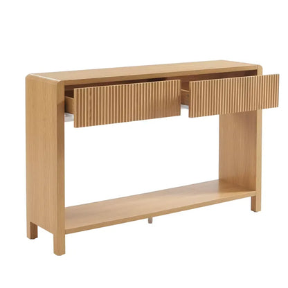 Console Japandi Bois Chêne 2 tiroirs 120 cm – Utica