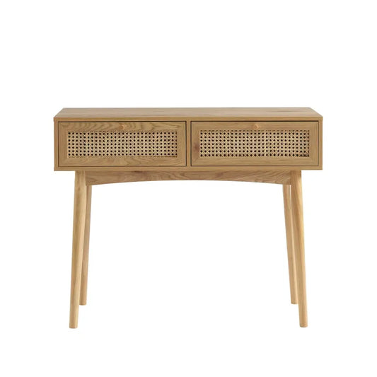 Console Japandi Chêne & Cannage Rotin 100 cm – Ines