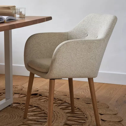 Fauteuil Japandi Bouclette Écrue – Arnold
