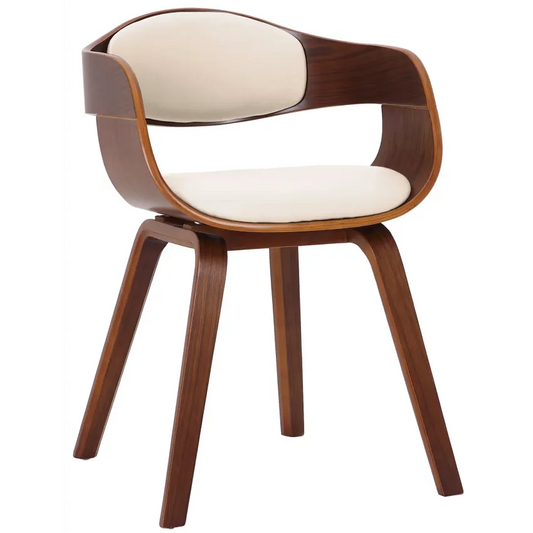 Chaise Japandi PVC Noyer & Crème – Kingston