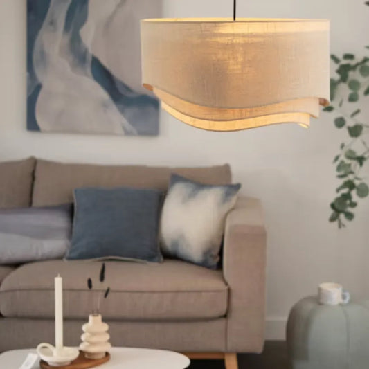 Suspension Japandi Tissu Beige – Wavea