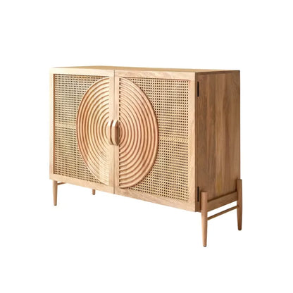 Buffet Japandi Manguier Massif & Rotin 115 cm – Sina