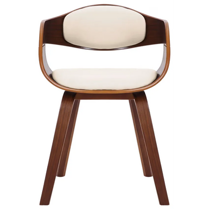 Chaise Japandi PVC Noyer & Crème – Kingston
