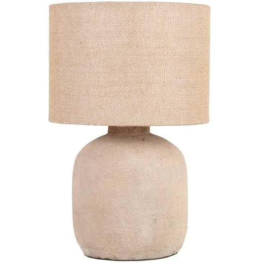 Lampe Japandi Céramique Beige & Jute – Saveria