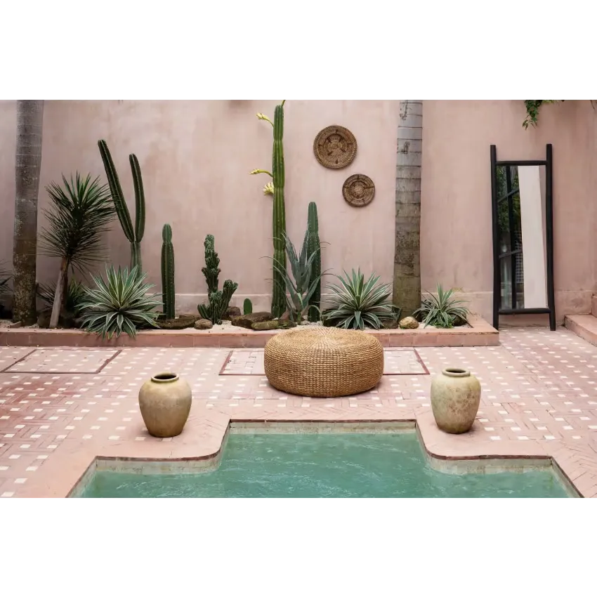 Pouf Japandi Jacinthe d’Eau Naturel – Summer