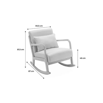 Fauteuil Japandi Rocking Chair Bouclette Blanche – Lorens