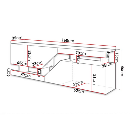 Meuble TV Japandi Industriel Bois Blanc 160 cm – Pitt