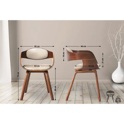 Chaise Japandi PVC Noyer & Crème – Kingston