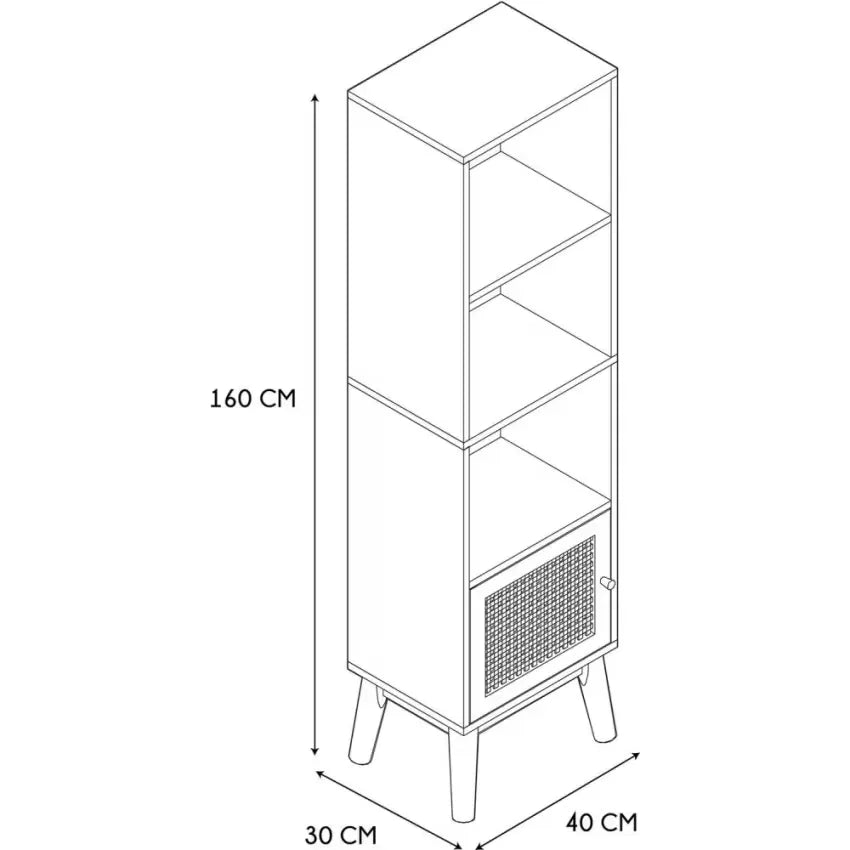 Étagère Japandi Salle de Bain 1 Porte – Lira