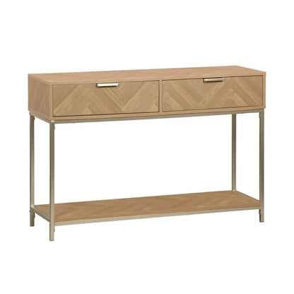 Console Japandi Chevrons Bois 2 tiroirs – Budapest