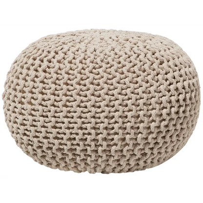 Pouf Japandi Tissu Beige 50×35 – Conrad