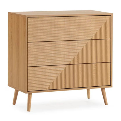Commode Japandi 3 Tiroirs Effet Chêne – Telmo