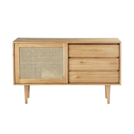 Commode Japandi Mindi Massif & Cannage 135 cm – Hana
