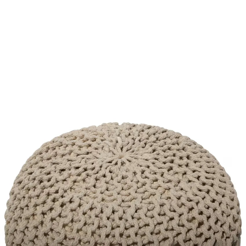 Pouf Japandi Tissu Beige 50×35 – Conrad