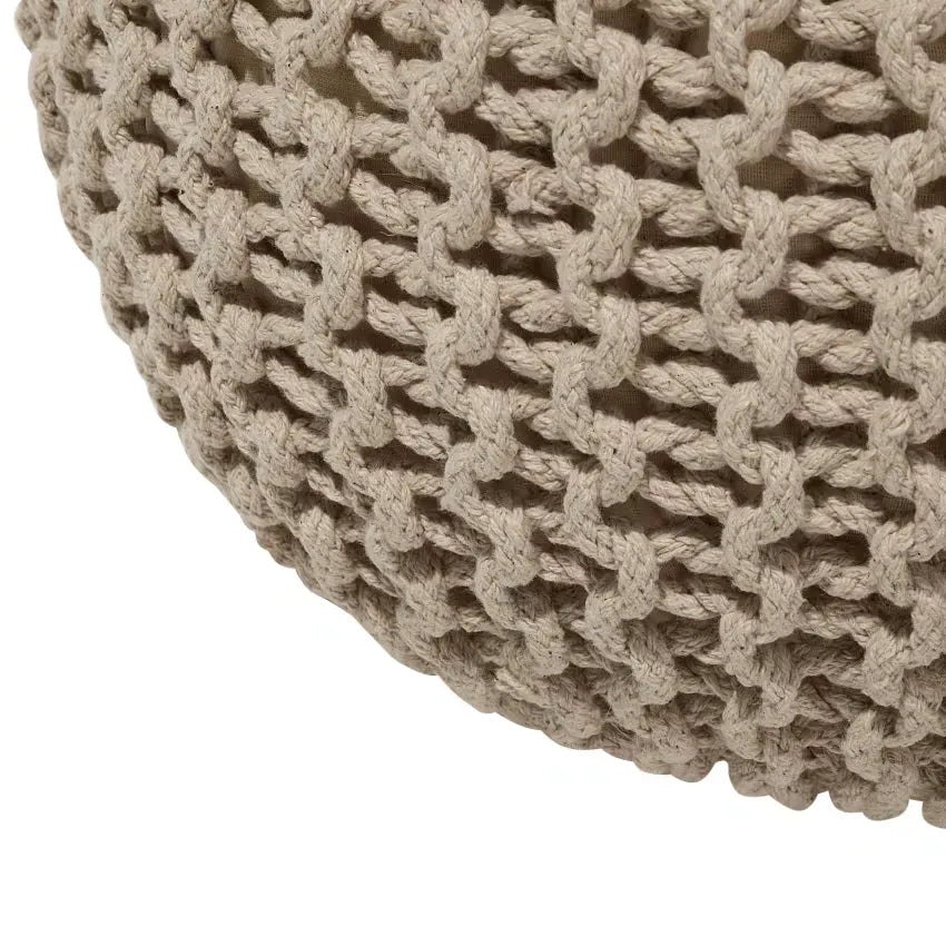 Pouf Japandi Tissu Beige 50×35 – Conrad