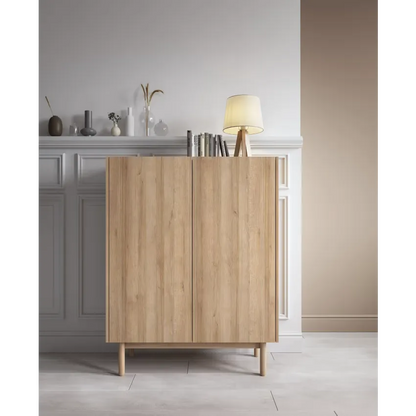 Buffet Japandi 2 Portes Bois Lamellé 97×122 – Laro