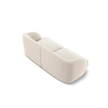 Canapé Japandi 2 Places Velours Beige Clair – Miley
