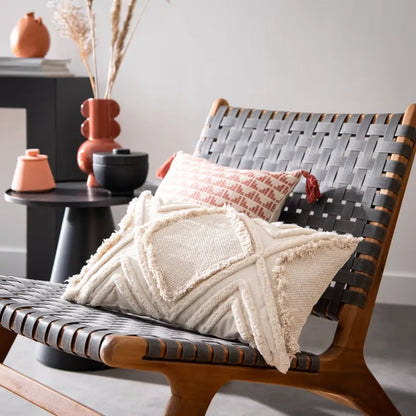 Housse de coussin Japandi Coton Tufte Écru 50×30 – Silwa