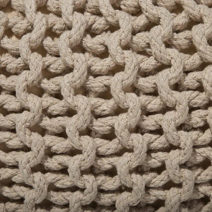 Pouf Japandi Tissu Beige 50×35 – Conrad