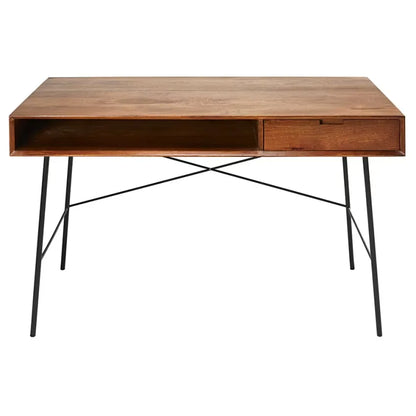 Bureau Japandi 1 tiroir Manguier & Métal Noir – Arty