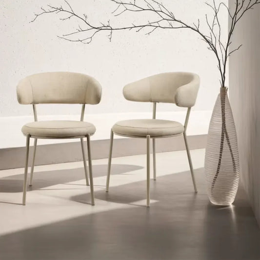 Chaises Japandi Tissu Beige – Haru