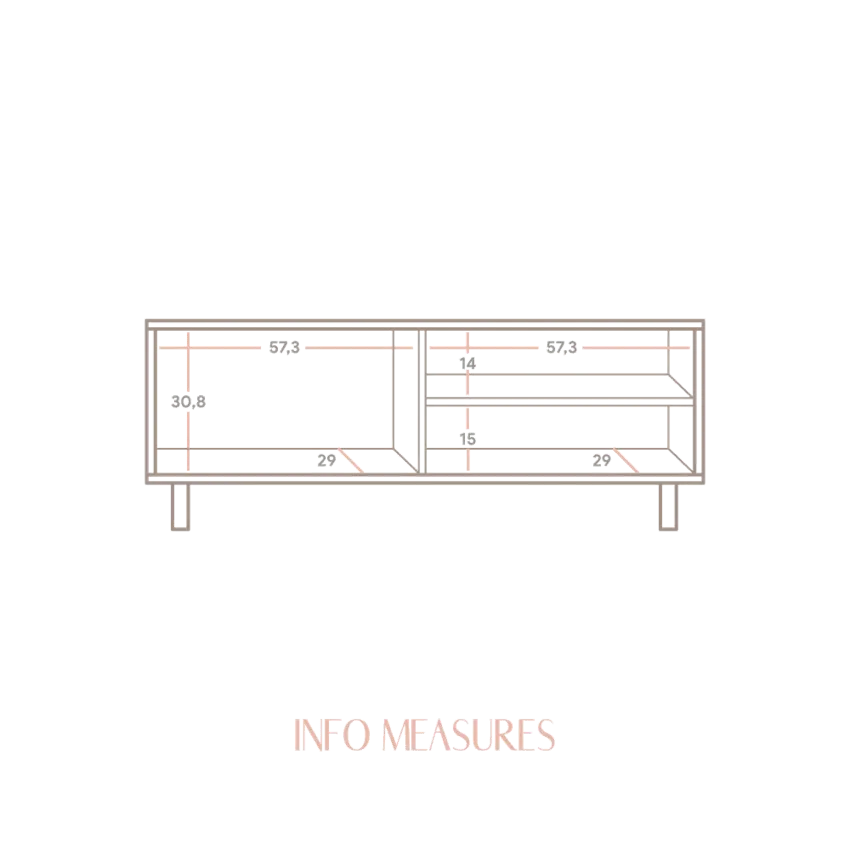 Meuble TV Japandi Pin Massif Naturel 120 cm – Moraira