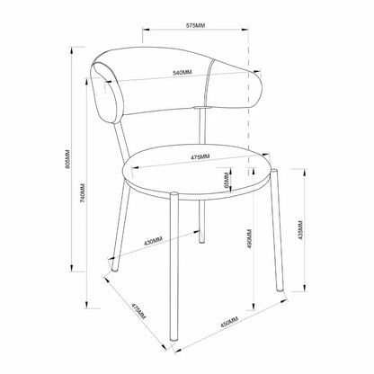 Chaises Japandi Tissu Beige – Haru