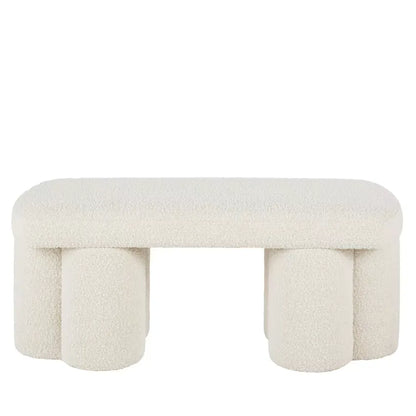 Banc Japandi Effet Laine Bouclée Blanche – Gemma