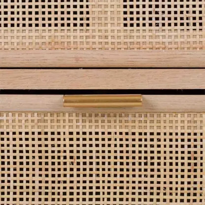 Commode Japandi Bois & Treillis Marron – Nério