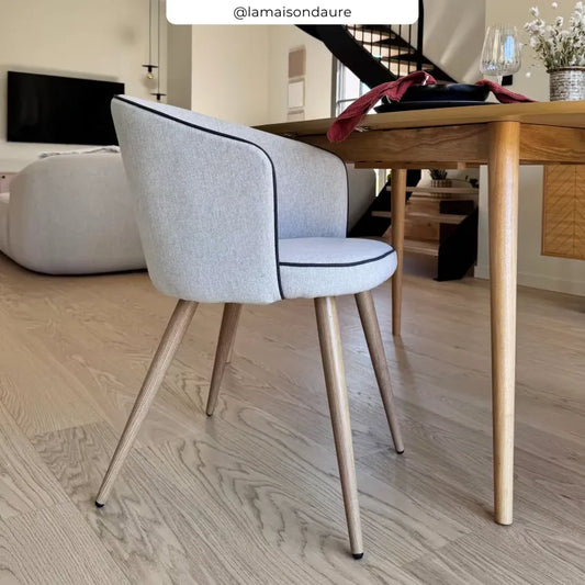 Chaises Japandi Tissu Beige – Chiara