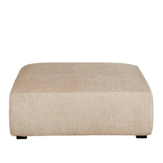 Pouf Japandi Tissu Côtelé Beige – Apache