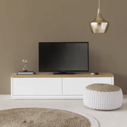 Pouf Japandi Jute & Coton Blanc Tressé – Knot
