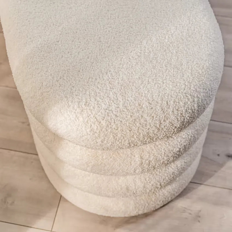 Banc Japandi Coffre Bouclette Blanche – Hina