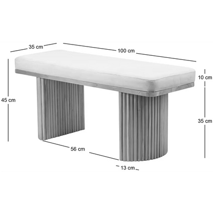 Banc Japandi Bois Massif & Bouclette Blanche – Nomi