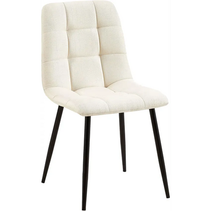 Chaise Japandi Tissu Crème & Pieds Métal – Tilde