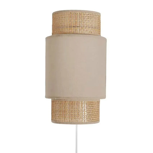 Applique Japandi Rotin Incurvé & Tissu Beige – Sori