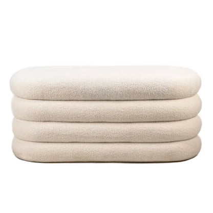 Banc Japandi Coffre Bouclette Blanche – Hina