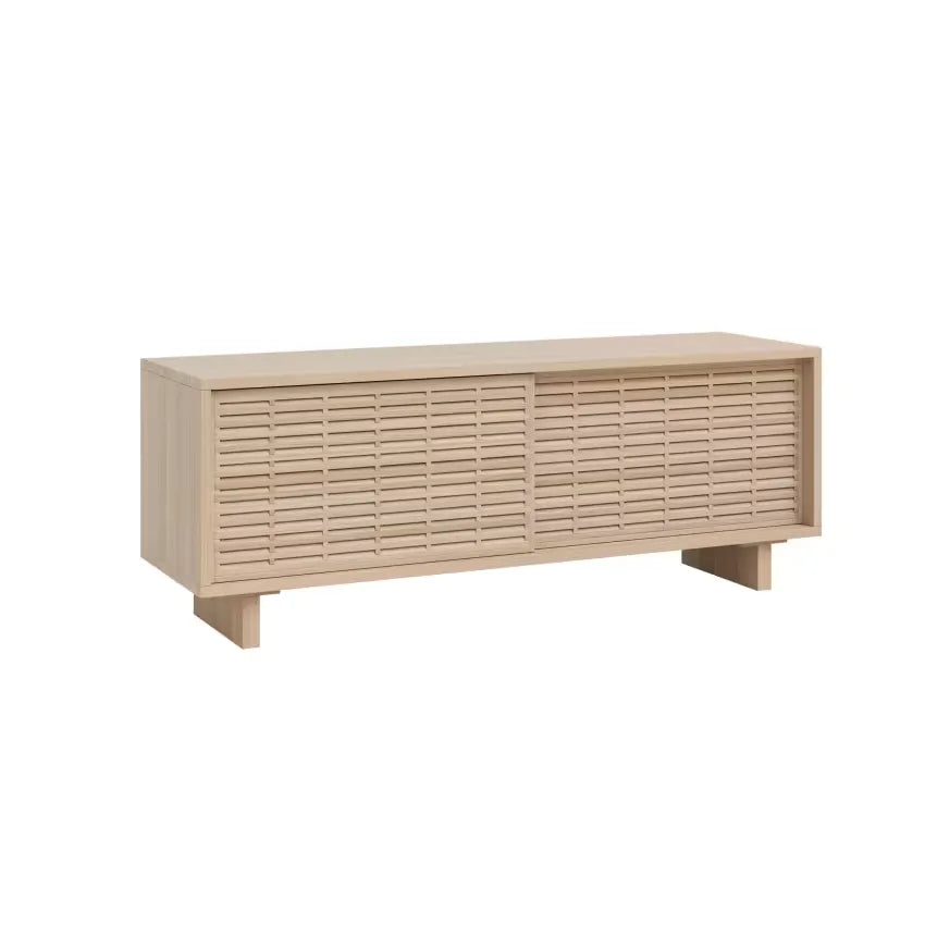 Meuble TV Japandi Pin Massif Naturel 120 cm – Moraira