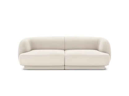 Canapé Japandi 2 Places Velours Beige Clair – Miley