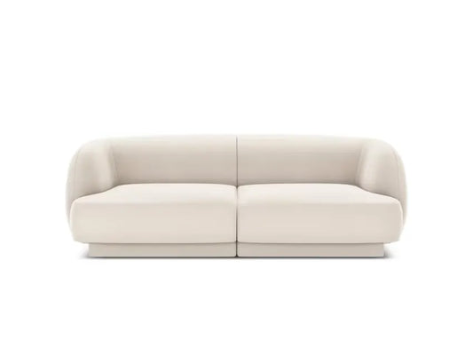 Canapé Japandi 2 Places Velours Beige Clair – Miley