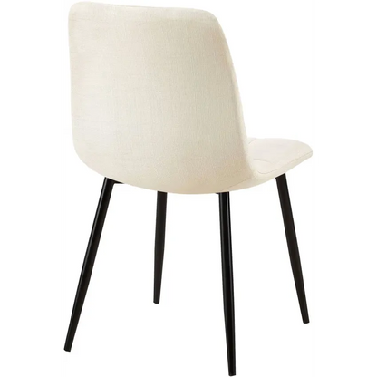 Chaise Japandi Tissu Crème & Pieds Métal – Tilde