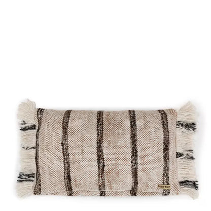 Coussin Japandi Coton Blanc & Noir 30×50 – Summer