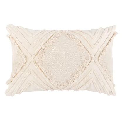Housse de coussin Japandi Coton Tufte Écru 50×30 – Silwa