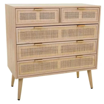 Commode Japandi Bois & Treillis Marron – Nério