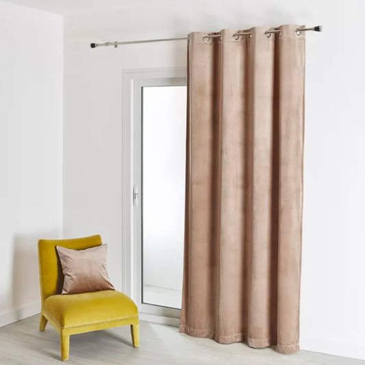 Rideau Japandi Velours Feutre Uni Lin 135×260 – Maro