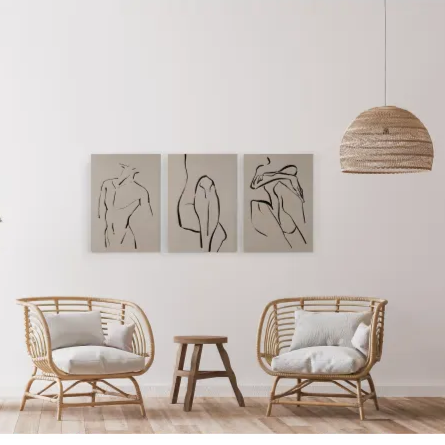 Toiles Japandi Set de 3 Corps 60x40 – Bodies