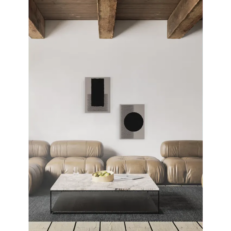 Toile Japandi Imprimé HD Rond Noir 60x40 – Round Black